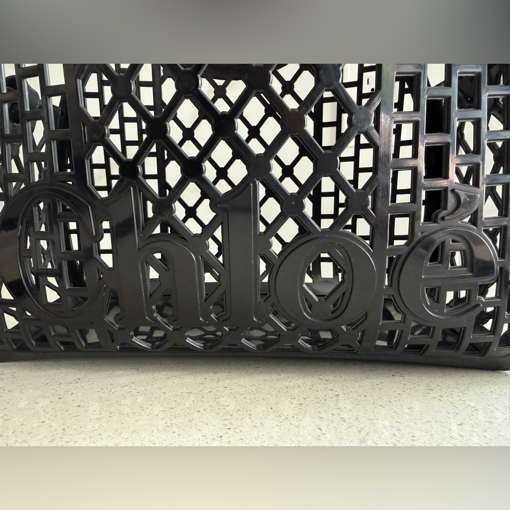 Chloe Cage Black Jelly Tote - Picture 5 of 12